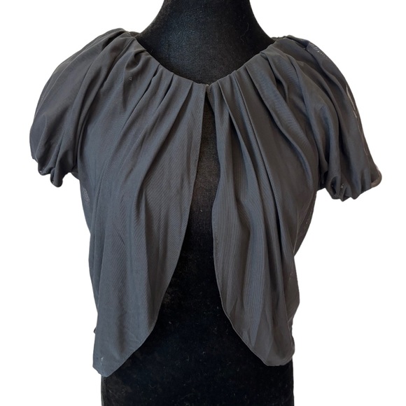 Hilton Hollis Black Pleated Shrug Top - Picture 1 of 5